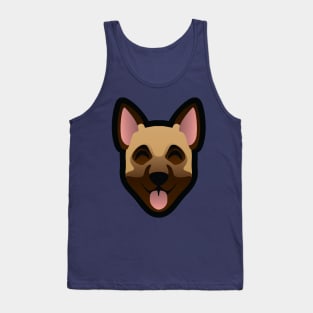 German Shepherd on Blue Tank Top